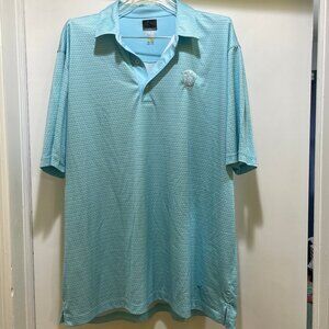 Greg Norman Golf Shirt Men XXL 2XL Teal White Polo Pullover Golfer Shark PlayDry